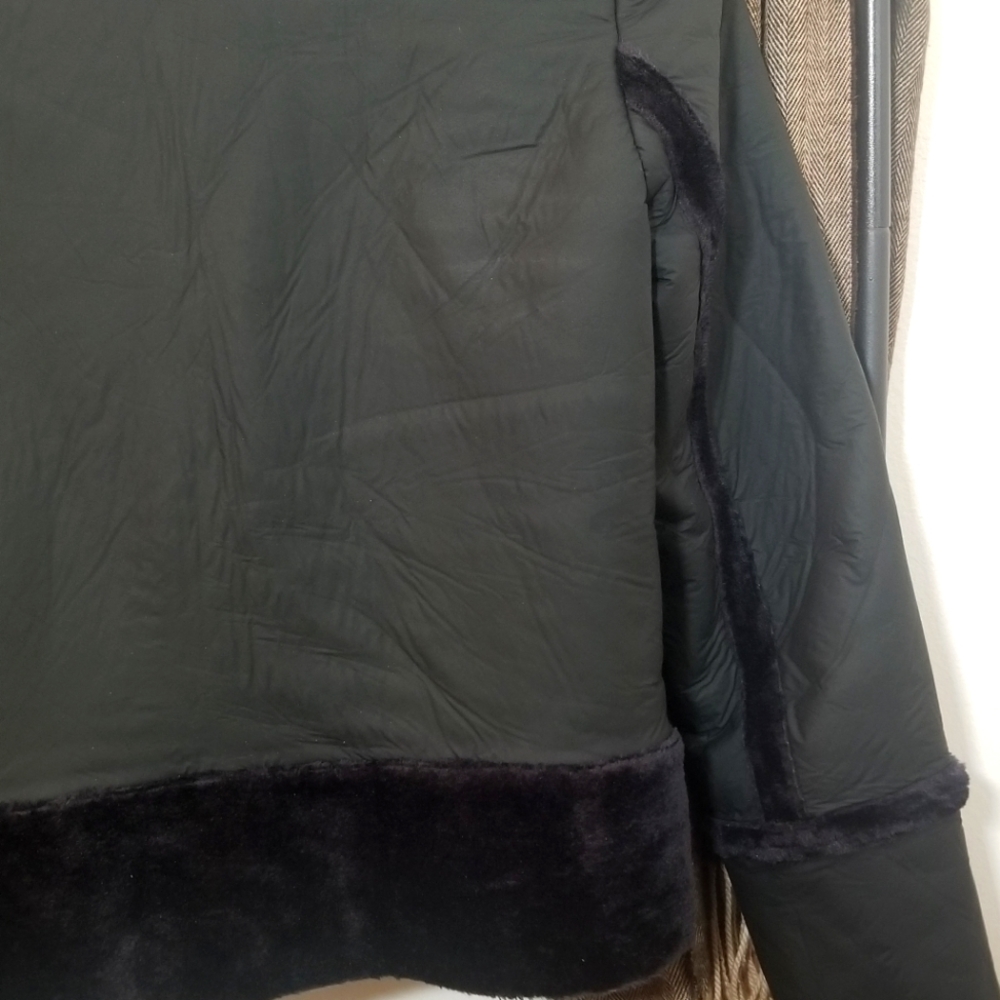 BB DAKOTA Dark Gray Black Faux Fur Lightweight Coat - Picture 7 of 9